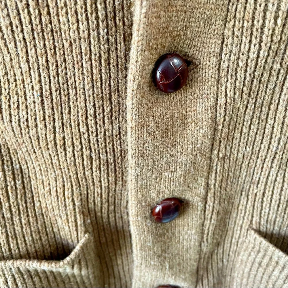 J. Crew Brown Shawl Collar Ribbed Cardigan